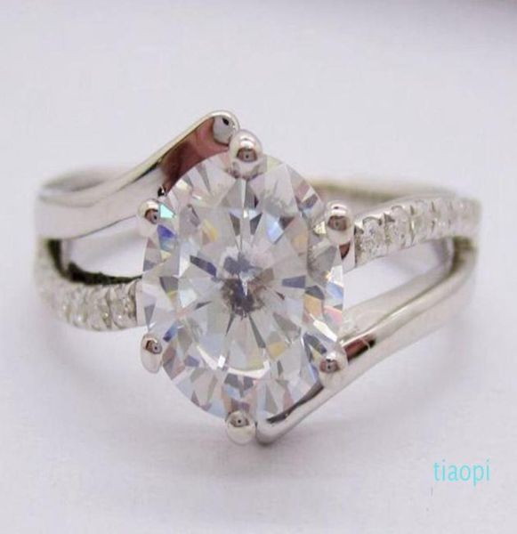 75 mm Brilliant rotondo df moissanite in solido anello di fidanzamento alone in oro bianco 14k per donne89559837828716