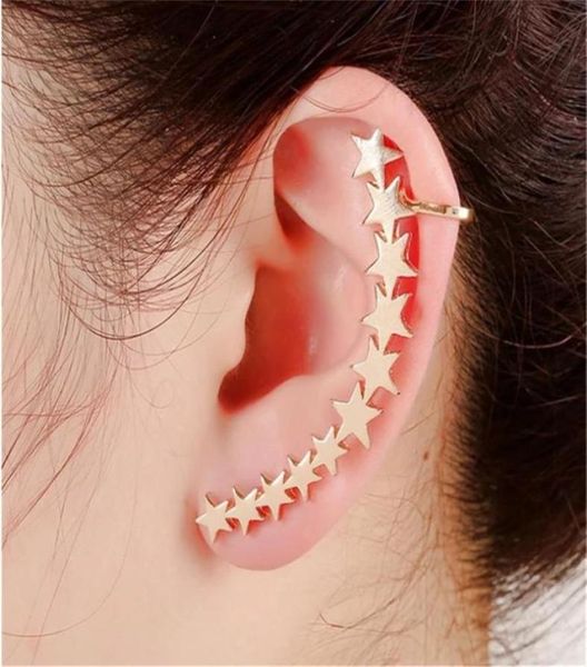 1 pc novo design estrela brincos orelha brincos longos clipe de orelha crawler moda jóias acessórios presentes para mulheres meninas2329209