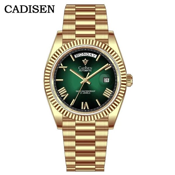 Define a marca Top Cadisen C8185 Men assista Sapphire Glass Japan Miyota 8285 MOVT Relógio Mecânico Automático de 10ATM Relógio Diver