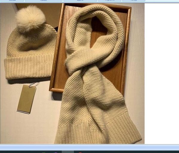 2024 di alta qualità inverno caldo moda morbido cappelli e sciarpe guanti set con palla di pelo modello a losanga cotone per maglieria molti colori disponibili taglia libera della stessa taglia