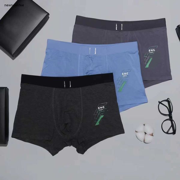 Designer-Herrenunterwäsche, modische Geometrie-Logo-Unterwäsche, Marke, seidige, atmungsaktive Unterwäsche für Herren, drei Paar in einer Box, 26. Dezember
