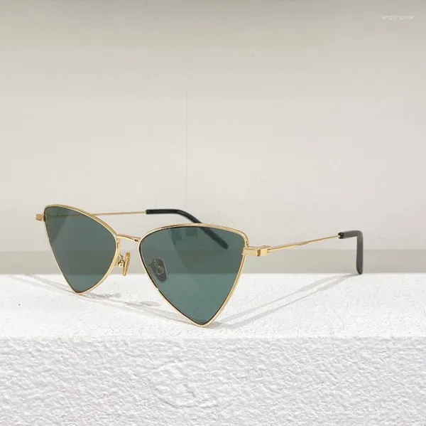 Óculos de sol cinza verde prata lente metal quadro de alta qualidade feminino 303 moda óculos de prescrição masculino