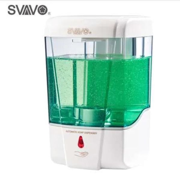 Dispensador de sabão automático com capacidade de 600ml, sensor sem toque, desinfetante para as mãos, detergente, montado na parede para banheiro e cozinha