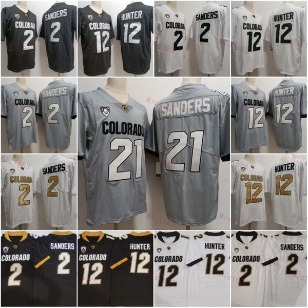 12 Travis Hunter Colorado Buffaloes College Football Jersey 2 Shedeur Sanders 21 Shilo Sanders 100esimo anniversario Patch cucita