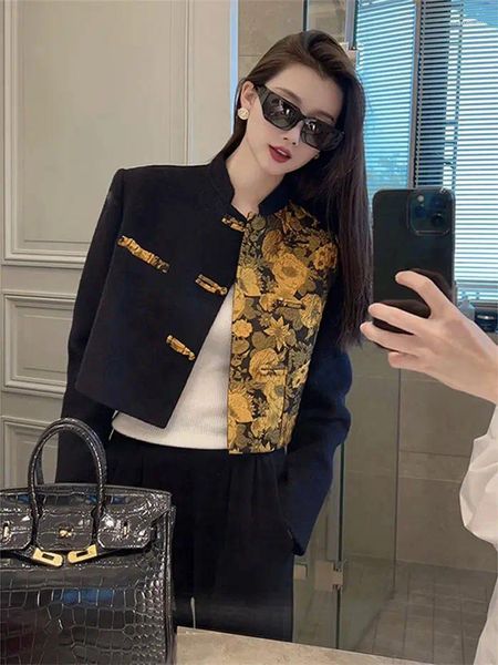 Vêtements ethniques 2023 Blouse de style chinois Chinoiserie Mode Broderie Manteau Femmes Automne Gracieux Casual Quotidien Tangsuits Chemise