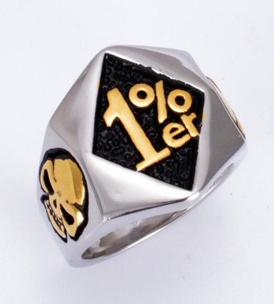 Кольца кластера, серебряный цвет, золото, Men039s, нержавеющая сталь 316L, 1ER, байкерское кольцо с черепом для мотоциклетного клуба, размер США 7152414540