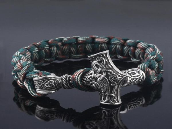 Antik İskandinav Viking Erkekler Bilezikler Paracord Musluk Runes Boncuklar Halat Sarısı İskandinav Bangles Hediye35233677473109