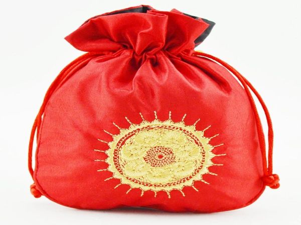 Borsa regalo in tessuto solare con ricamo etnico Borsa con coulisse in raso Borse per confezioni regalo per gioielli Bustina tascabile per monete con profumo di lavanda 33250991