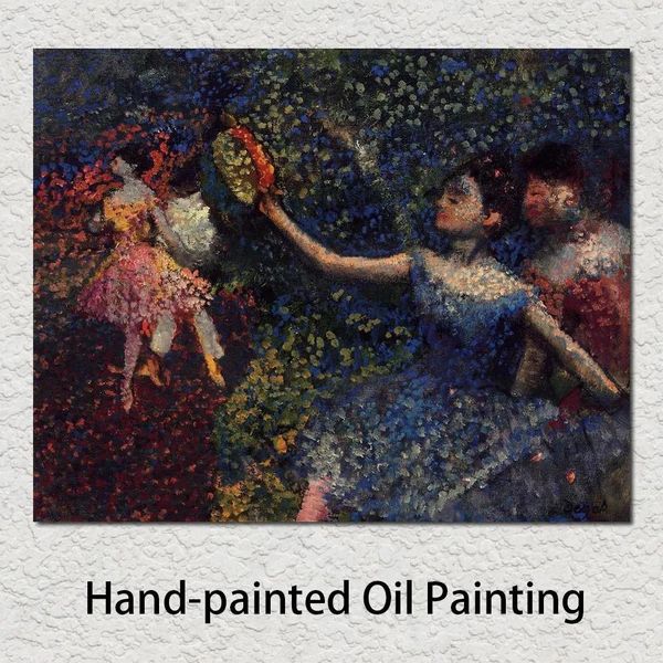 Pinturas artesanais pintura a óleo edgar degas dançarino e pandeiro moderno lona arte de linho para decoração de parede do quarto