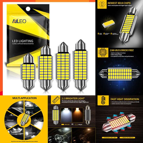 Araba Yükseltme Aileo 1x C10W C5W LED CANBUS FESTOON 31mm 36mm 39mm 42mm Araba Ampulü İç Okuma Işık Plakası Lambası Beyaz Ücretsiz Hata