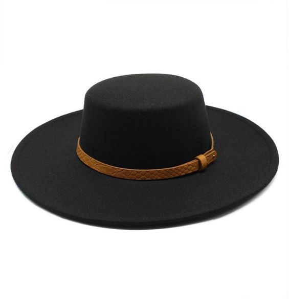 wide brim fedora hats for women autumn and winter women039s round top hat 10cm big eaves felt tweed8745189