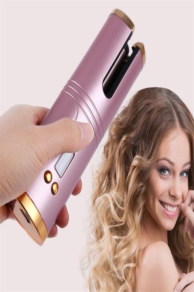 Ferro arricciacapelli automatico in ceramica per capelli per capelli Waver Bacchetta arricciacapelli Bigodini Cordless Ricarica USB Ferro arricciacapelli 2206147210093