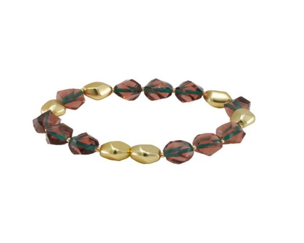 Catena a maglie KCJ Bracciale con perline di vetro per le donne Braccialetti con ciondolo elastico con semi di bule più carini8886355