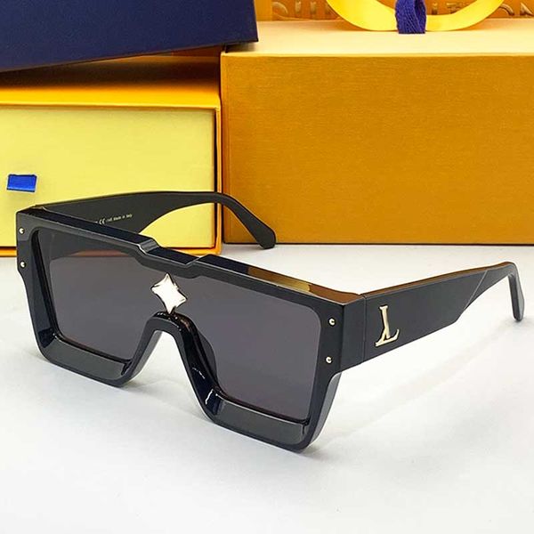 Óculos de sol Cyclone Z1547 Marca Designer Mens Óculos de Sol Acetato Quadro Lente Preta Logotipo Dourado 100% Proteção UV Assinatura Gravura Moda Mulheres Óculos de alta qualidade