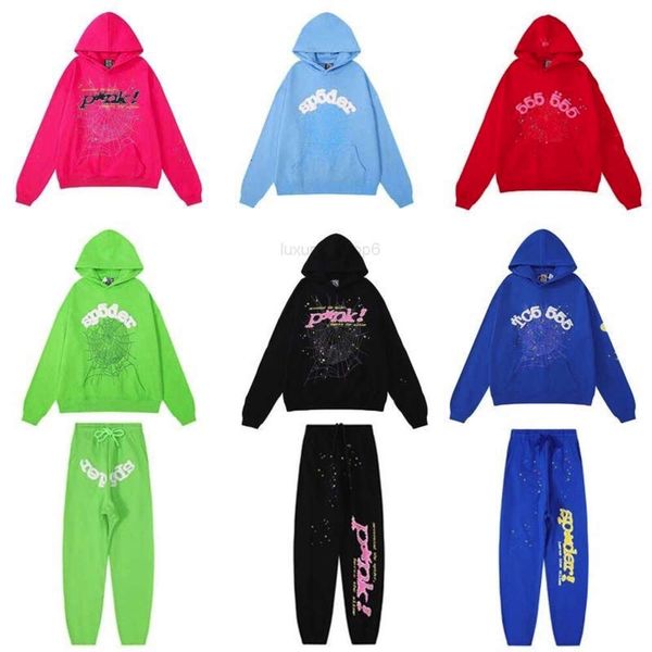 Sp5der Young Thug 555555 Homens Mulheres Hoodie de Alta Qualidade Spider Hoodies Designer Mens Pullove Espuma Impressão Spider Web Gráfico Rosa Moletons Y2K Pullovers S-2XL50off ~