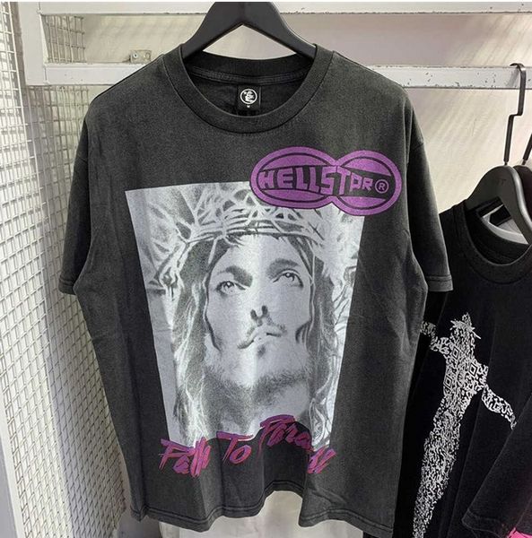 Chemises pour hommes Chemise noire Designer Tshirt T-shirt graphique Vêtements Hipster Tissu lavé Street Graffiti Lettrage Imprimer Motif géométrique Nirvana Ecstasy