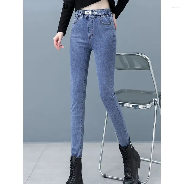 Jeans femminile pantalone coreano Strecth Vaqueros Streetwear High Wel Over Over Oversze Slim Pencil Casual Vintage Skinny Denim Pants