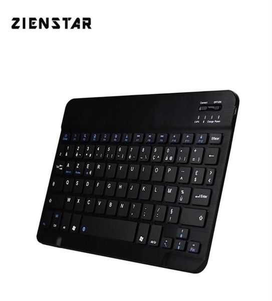 Zienstar 10-дюймовая французская алюминиевая мини-беспроводная клавиатура Azerty Bluetooth для Apple IOS Android Tablet Windows PC литиевая батарея 213098409