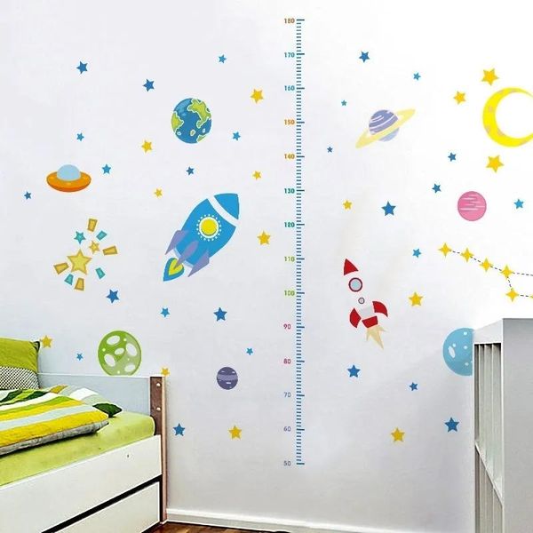 Wallpapers quarto do bebê 3d auto adesivo papel de parede diy 3d vinil decoração da parede adesivos altura medição vinil adesivos desktop 201