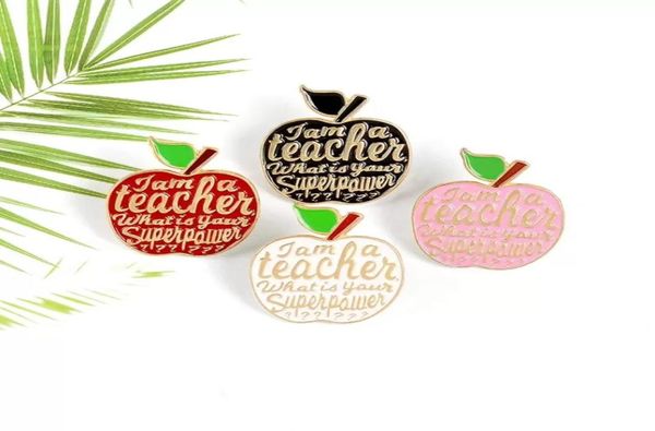 Красное яблоко, значок учителя с цитатой «Я учитель», броши, розовые эмалированные булавки, значки с отворотом, фрукты, растения, ювелирные изделия, подарки5204104