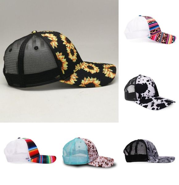 Yılan Beyzbol Şapkası İnek Baskı Leopar Kapakları Serape Mesh Cap Moda Çizgili Kaktüs Şapkaları Açık Sunhat DWF14837331559