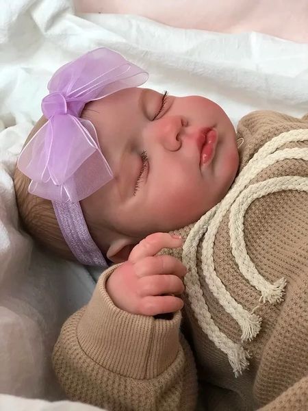 49 см уже законченная окрашенная кукла Bebe Reborn LouLou, новорожденная спальная кукла, мягкий винил, 3D тон кожи, видимые вены, подарок для девочек