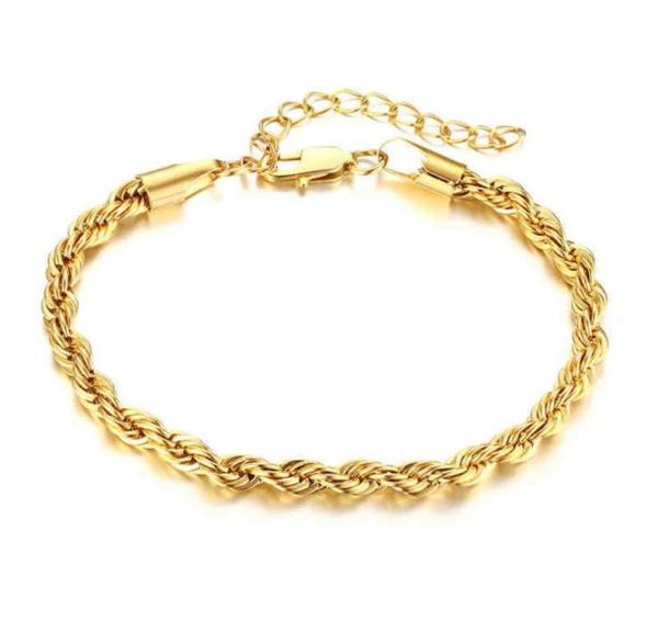 Pulseira feminina Joolim High End 18k banhada a ouro corda corrente pulseira joias de aço inoxidável8329234