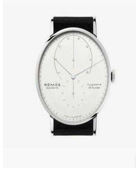 model nomos New Brand glashutte Gangreserve 84 stunden automatic wristwatch men039s fashion watch white dial black leather top 9756407