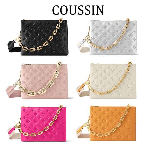 Womens Luxury M57790 COUSSIN chain Clutch Embossed bags Wallets fashion Cross Body Shoulder Designer bags mens satchel tote real leather handbag travel Evening bag