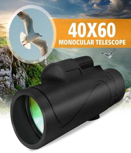 2021 novo telescópio monocular 40x60 zoom binóculos monocular claro fraco visão noturna telescópio de bolso para acampamento 2103195614687