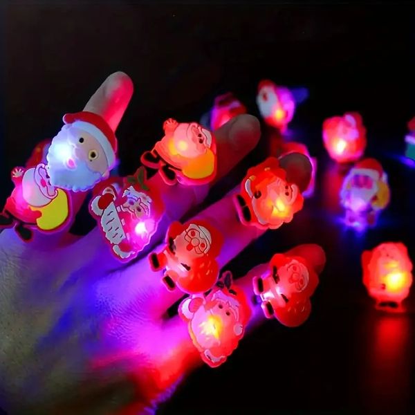 5/10/20 peças lembrancinhas de festa de Natal luzes de dedo LED, anéis iluminados para estocagem lembrancinhas de festa estilos variados pacote de presente brinquedo suprimentos para festa presente