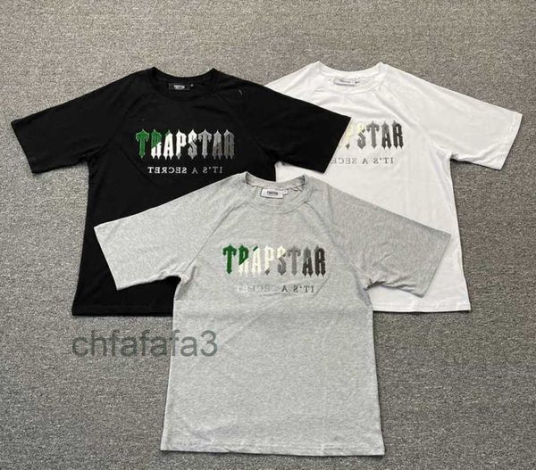 Hareket Tasarım İlkbahar Yaz Trapstar T-Shirt Erkekler Kadın Yeşil Beyaz Havlu Nakış Kısa Kollu Tişört Seti Çok Konforlu Pamuk 23ESS J9L9