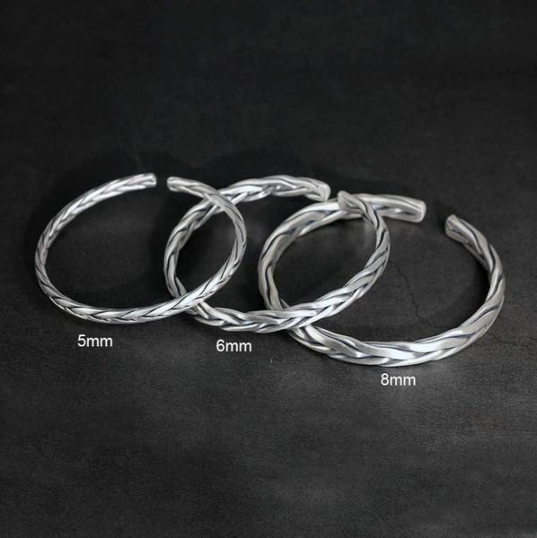 Schweres, massives 999er-Armband aus reinem Silber für Herren, Sterling-Silber-Armband, Vintage-Punk-Rock-Stil, Armband für Herren, Manschettenarmband G091687554759696230