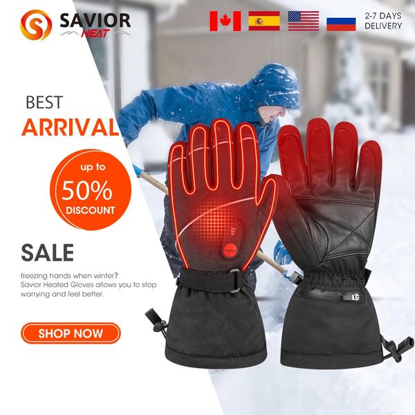 Skifahren Beheizte Handschuhe Touchscreen Winter Warme Motorrad Wasserdichte Wiederaufladbare Heizung Thermal Für Schneemobil Männer Frauen 231225