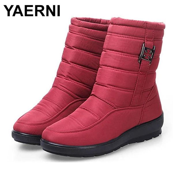 Stivali Yaerni Stivali femminili 2021 Nuovi stivali da neve invernali stivali da caviglia per pelliccia calda per scarpe da cuneo da donna stivali invernali