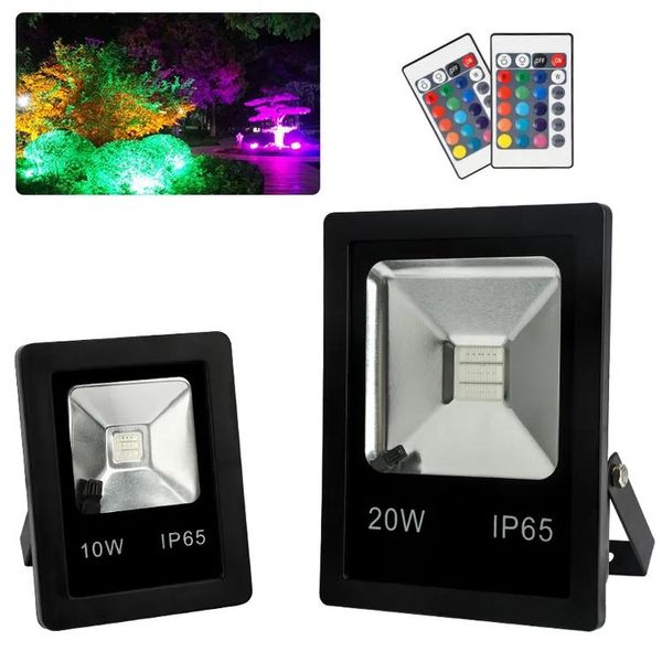 Flutlichter RGB-LED-Flutlichter Farbwechselnder Außenstrahler mit Fernbedienung IP65 wasserdichtes Wallwasher-Licht