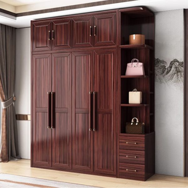 Neuer Massivholzschrank im chinesischen Stil, Nussbaum, Schrank mit Stauraum, Schlafzimmer, helle Luxusmöbel. Kaufen Sie Kontakt zu uns