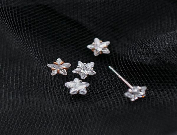 Orecchini in argento sterling 925 con design piccolo, moda, guangzhou, mercato dei gioielli, piccoli orecchini classici per ragazze con stella di alta qualità4649012