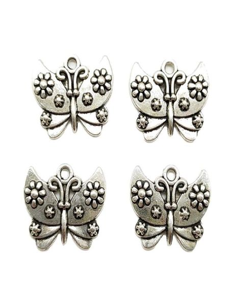 Lotto 100 pezzi Farfalla Argento antico Pendenti con ciondoli Risultati gioielli fai da te per creazione di gioielli Orecchini collana braccialetto 2125mm3879173