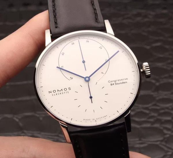 Negócios movimento mecânico automático relógios de luxo pulseira de couro 316 caixa de aço inoxidável relógio de pulso NOMOS LAMBDA Designer mens3647528