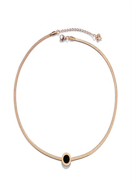 Colar de pingente gargantilha colares de ouro rosa torques jóias gravadas com numerais romanos corrente círculo solitaire delicado multi264q8006696