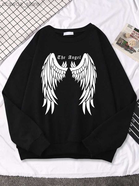 Herren Hoodies Sweatshirts Original Design Hoody The White Wings Of Angels Druck Pullover Weiches, bequemes Sweatshirt Atmungsaktive Männer Frauen Plus Größe Q231226