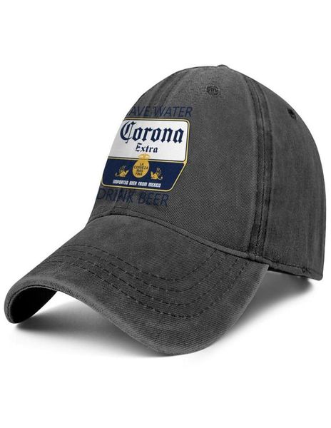 Corona Extra Beer Drink Save Water Unisex-Jeans-Baseballkappe, taillierte Vintage-süße Hüte, Coconut Tree Find Your Beach Blue Cerve7250655