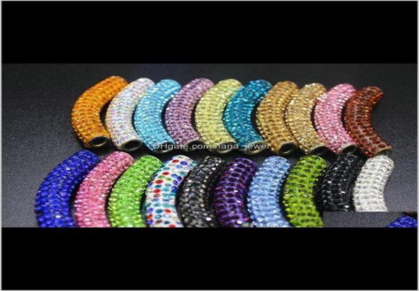 Altri 20 Pezzi Lotto 45Cm Misto Multicolor Micro Pavimenta Cz Tubo Di Cristallo Tubi Lunghi Piegatura Perline Bracciali Creazione Di Gioielli Fai Da Te Jwrc4 Alu3V8325563