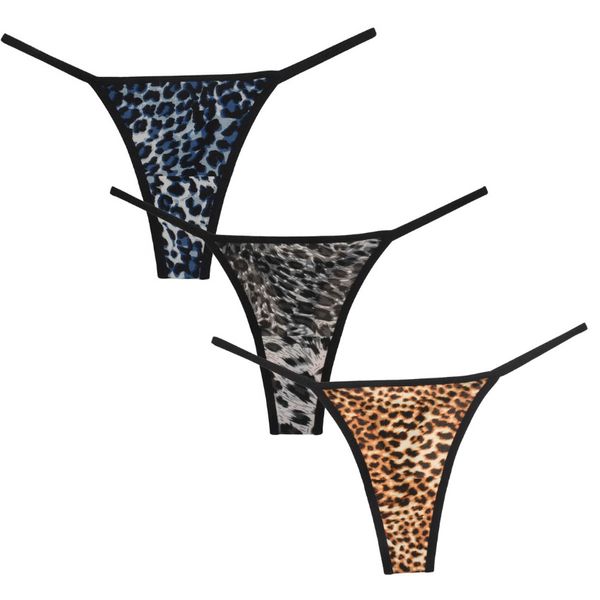 Brasilianische Tangas mit Leopardenmuster für Damen, mittelhoher Bikini-Tanga, Stretch-Charm, weiche Höschen, Dessous