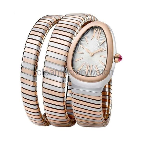 Bvlgar Watch Snake New Women Watch Bangle Silver Rose Gold Bracciale Long White White Giappone in Quinto in acciaio inossidabile Orologio da polso