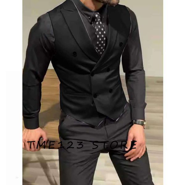 Men's Serge Casual Vest Suit Masculino Steampunk coletes para mulheres góticas chaleco formal homem Ambo wang elegante terno gilet