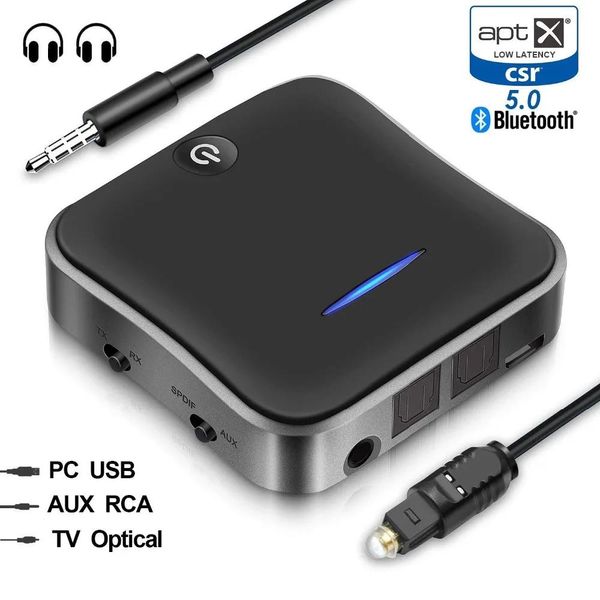 Разъемы Bluetooth 5.0, передатчик, приемник Aptx Hd с низкой задержкой, аудио 3,5 мм Aux/rca/spdif Bt Music, беспроводной адаптер для телевизора/наушников/автомобиля