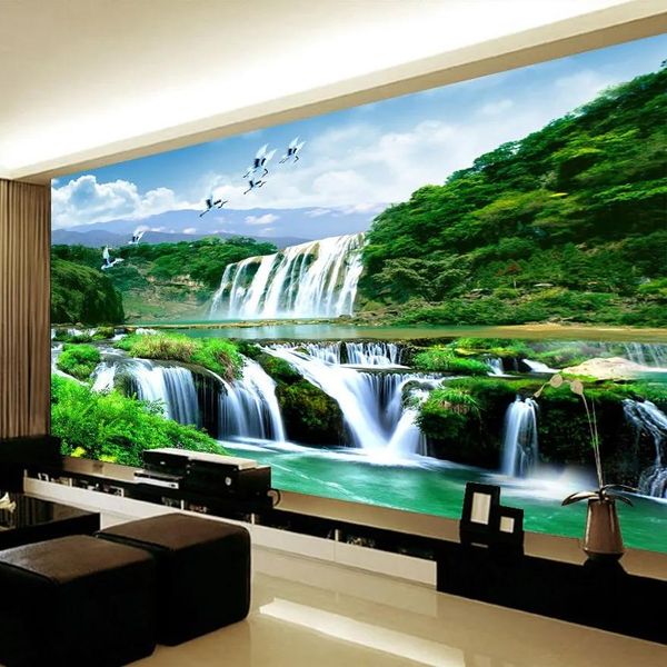 Wallpapers op maat 3D fotoposterbehang vlies HD Falls natuurlijk landschap grote muurschildering behang wandbekleding woonkamer slaapkamer
