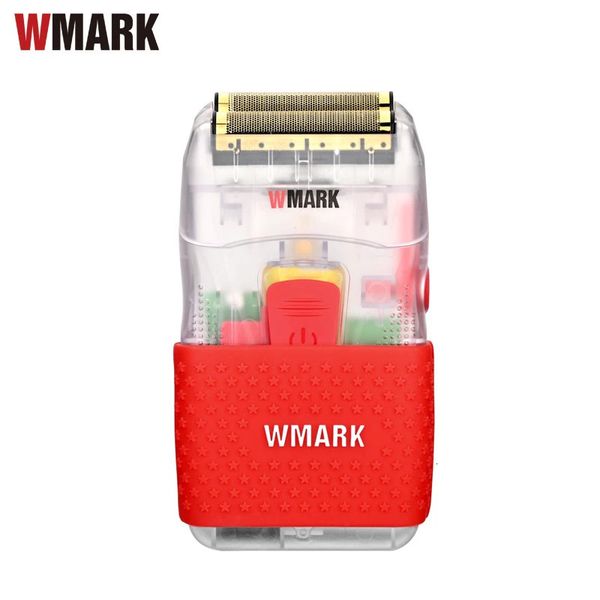 Wmark transparente barbeiro shaper barba elétrica usb navalha para cabeça de óleo dourado máquina de barbear ng987t 231225